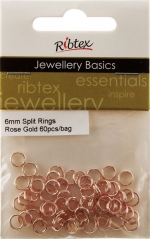 Jump/Split Rings Rose Gold Plate 6mm Pack 60